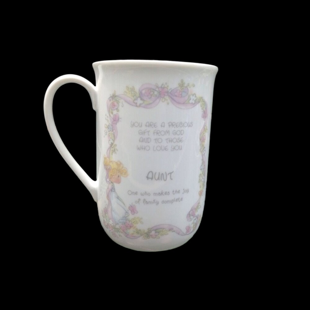 Vintage 90s Enesco Precious Moments Religious AUNT Coffee mug Porcelain Tea Cup - Picture 7 of 11